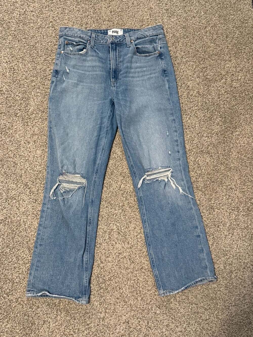PAIGE Sarah High Waist Slim Straight Ankle Jeans - Size 28